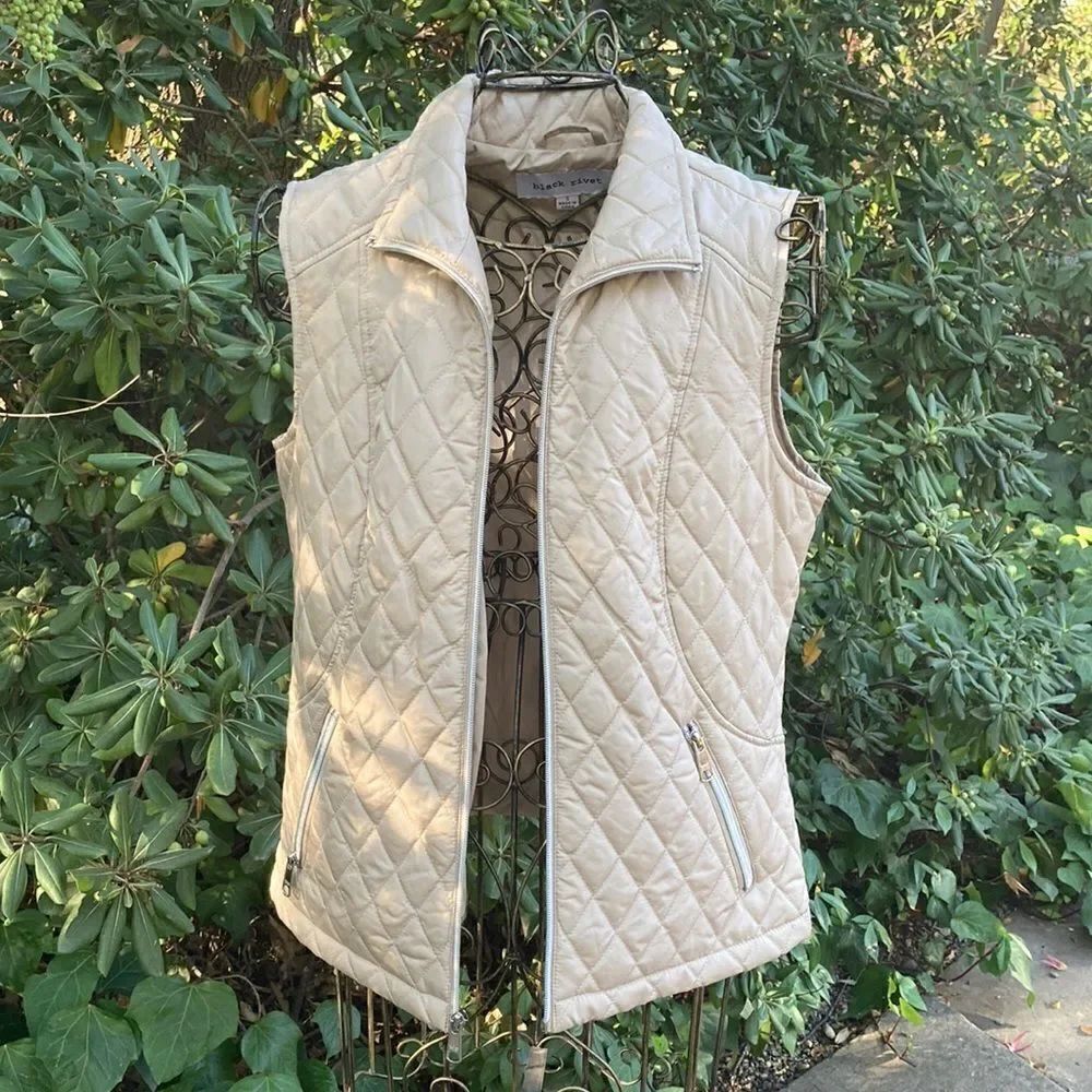 Black Rivet Lightweight Quilted Zip-Up Vest Size S